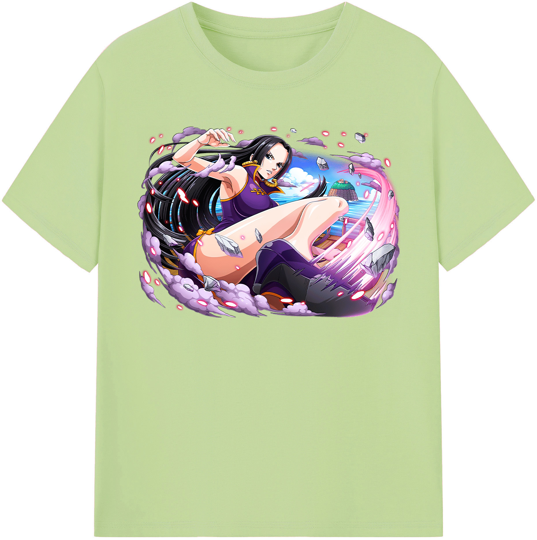 ワンピース ボア・ハンコック ONE PIECE Boa·Hancock 綿100％半袖Tシャツ（フロントプリント）